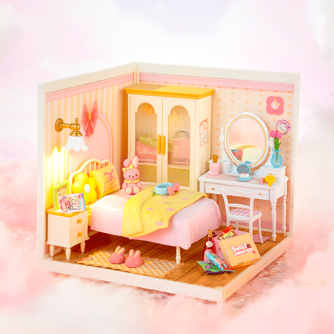 Rolife DIY Miniaturhaus Rosa Schlafzimmer – Lovely Pink Bedroom DW016 – Ansicht 5