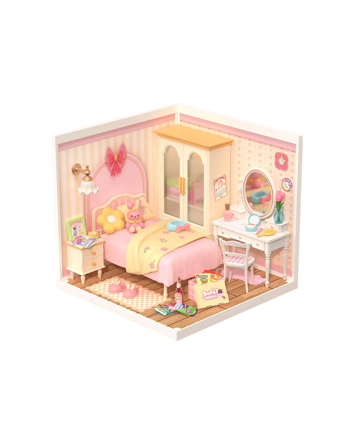 Rolife DIY Miniaturhaus Rosa Schlafzimmer – Lovely Pink Bedroom DW016 – Ansicht 4