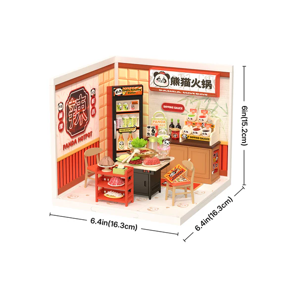 Rolife Panda Hot Pot Kunststoff-Bausatz mit 127 Teilen, fertig 16,3 × 16,3 × 15,2 cm