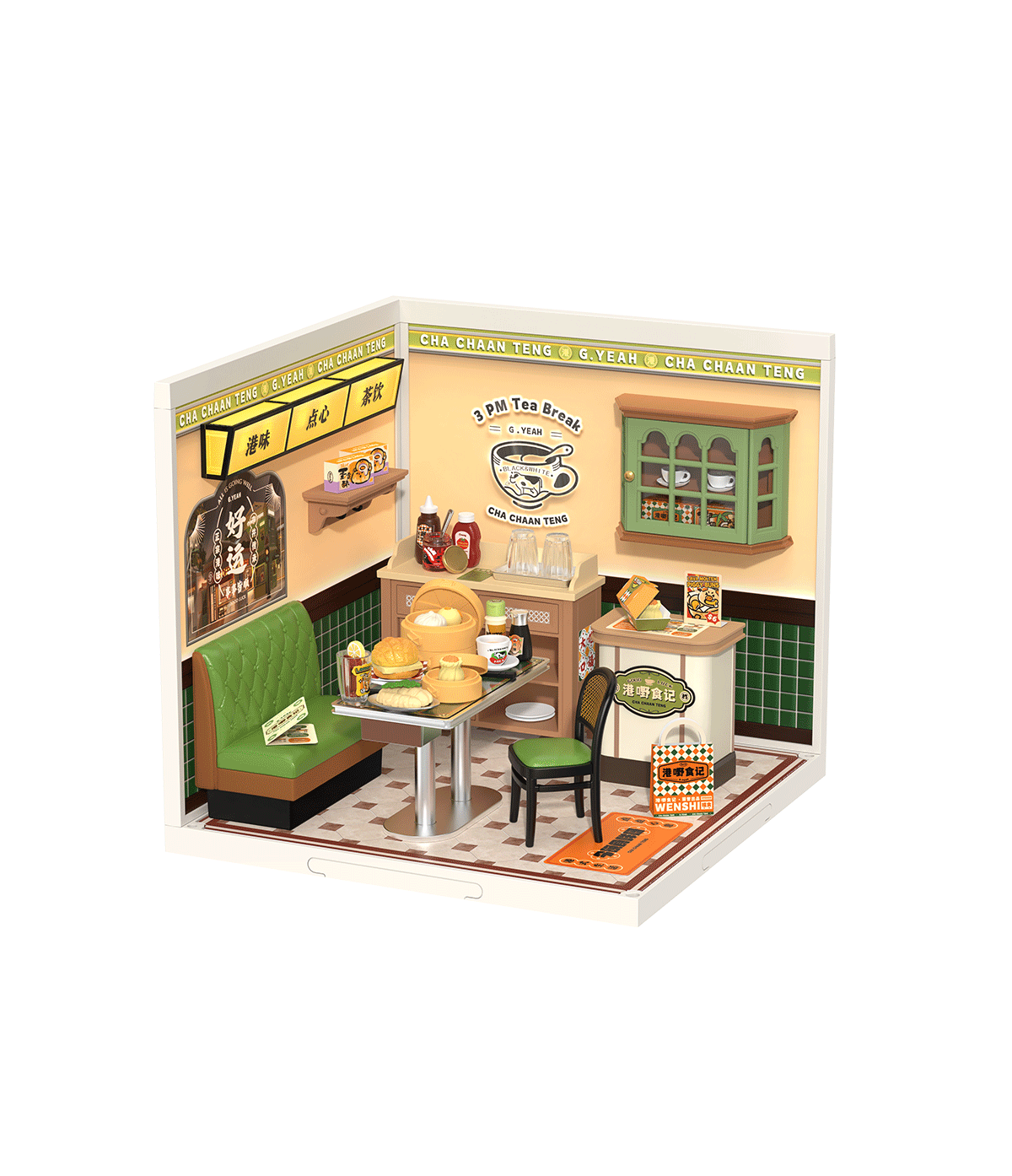 Hong Kong Bites Cafe von Rolife – fertig gebautes DIY Miniaturhaus DW021 mit LED-Beleuchtung