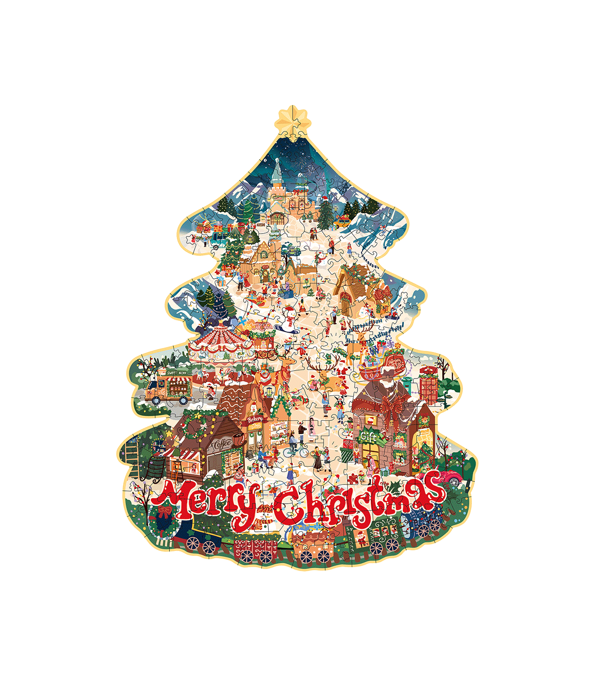 Rowood 3D Holzpuzzle Weihnachtsbaum – Christmas Town TA007 – Ansicht 6