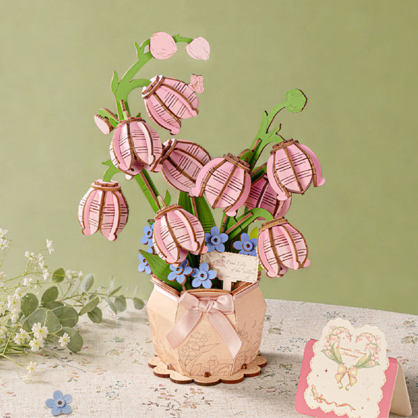 Rowood Holzblumen Bausatz Maiglöckchen Pink Lily of the Valley TF003 – Ansicht 5