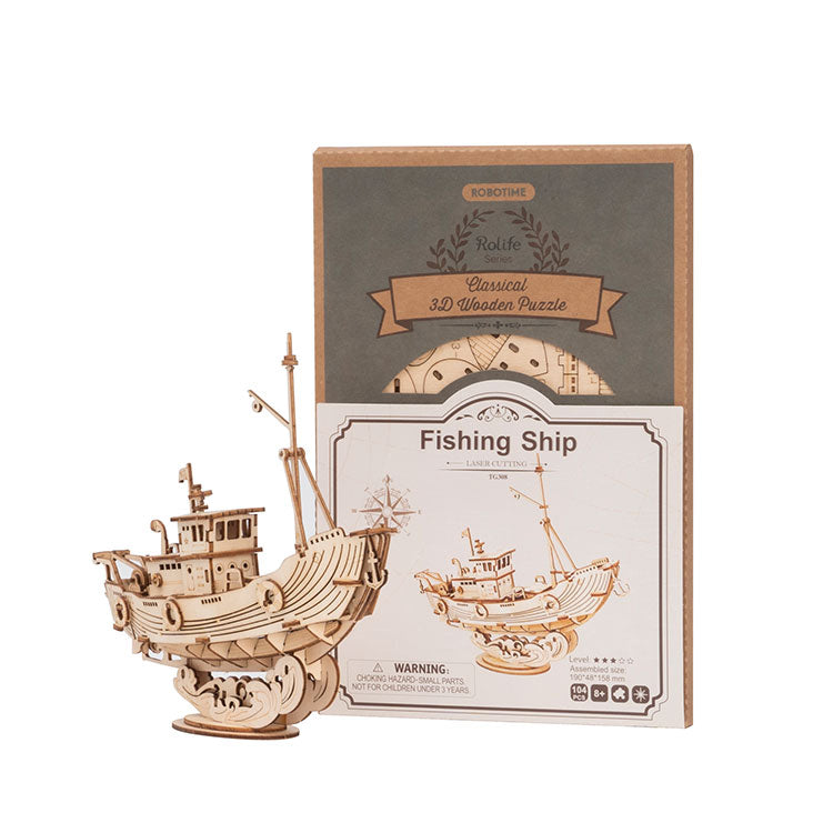 Rolife 3D Holzpuzzle Schiff Fischerboot – Fishing Ship TG308 – Ansicht 5