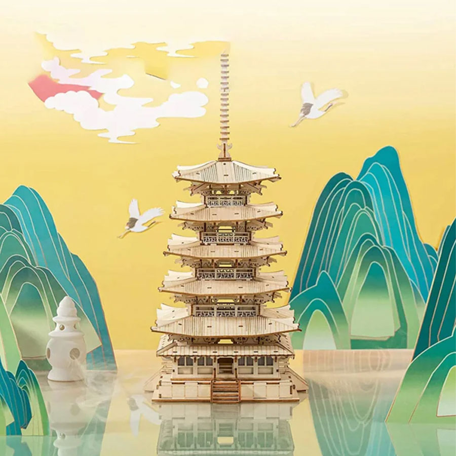 Rolife 3D Holzpuzzle Pagode – Five-storied Pagoda TGN02 – Ansicht 6