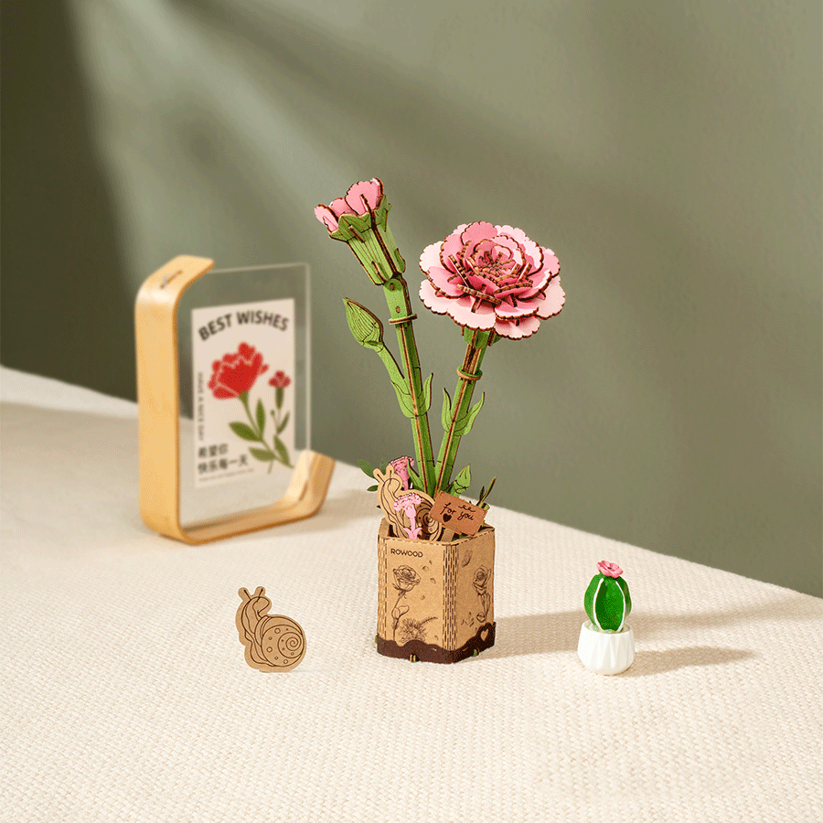 Rot – Rowood Holzblumen Bausatz Nelke – Carnation TW051-B – Ansicht 7