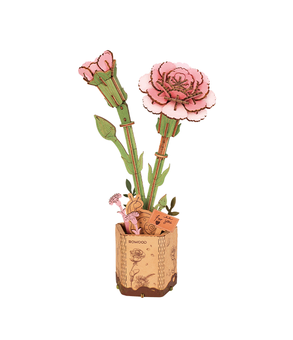 Rot – Rowood Holzblumen Bausatz Nelke – Carnation TW051-B – Ansicht 6