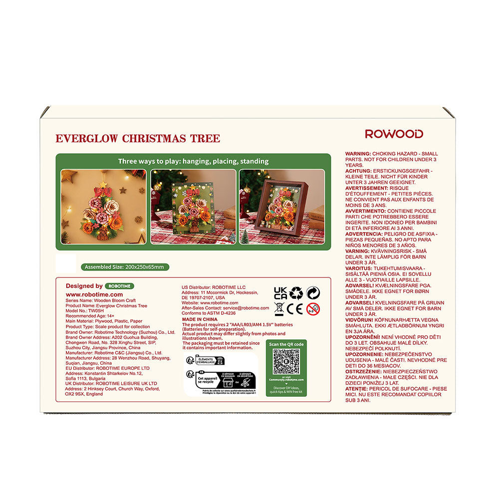 Rowood Weihnachtsbaum Bausatz aus Holzblumen – Everglow Christmas Tree TW05H – Ansicht 6