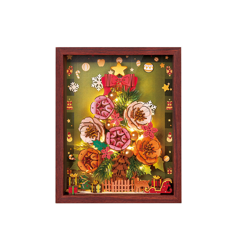 Rowood Weihnachtsbaum Bausatz aus Holzblumen – Everglow Christmas Tree TW05H – Ansicht 4
