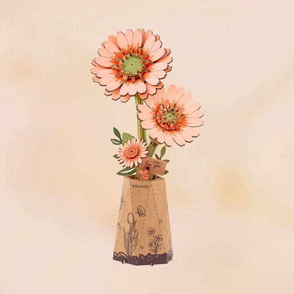 Rowood Holzblumen Bausatz Gerbera Light Orange TW111 – Ansicht 5