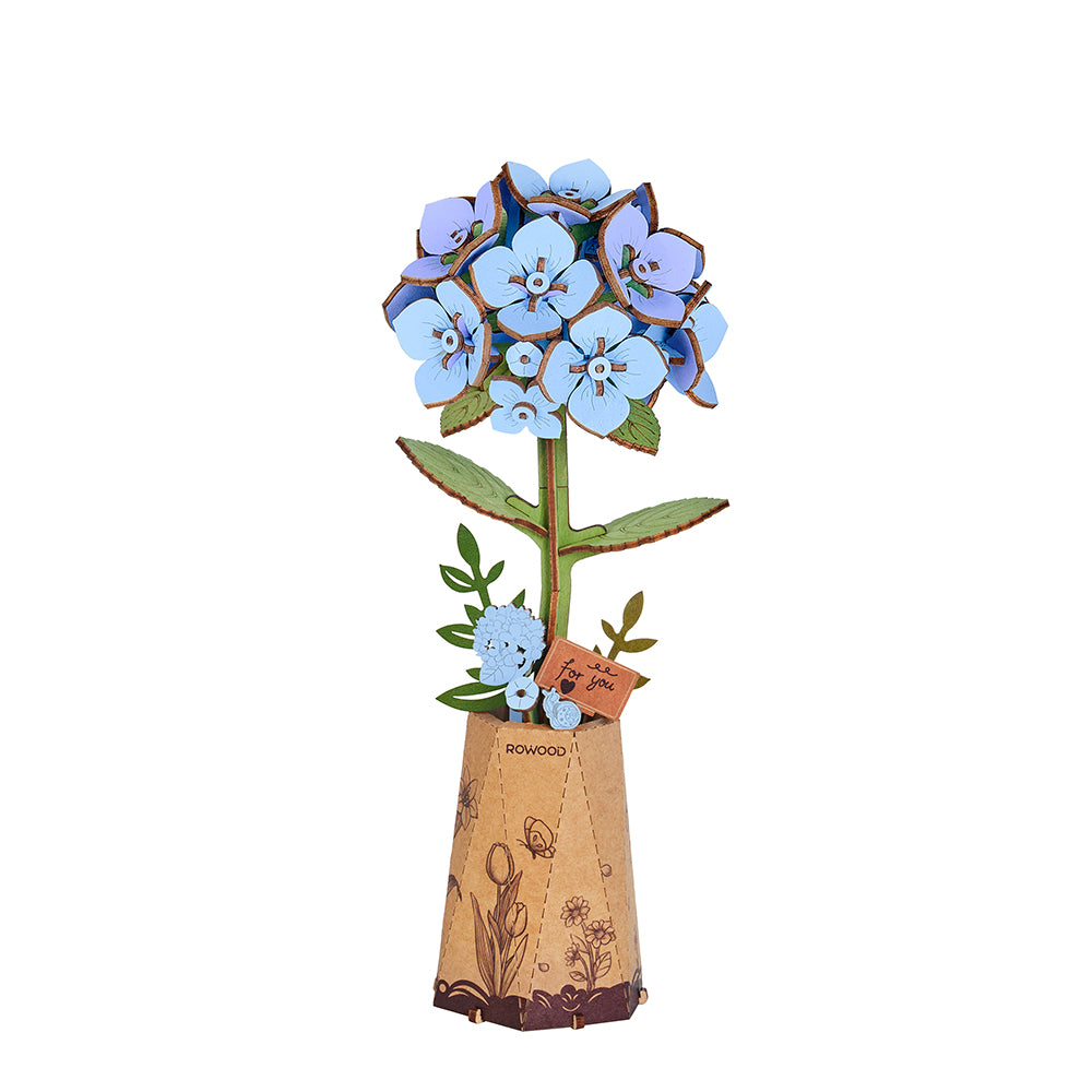 Rowood Holzblumen Bausatz Hortensie Blue Hydrangea TW141 – Ansicht 4