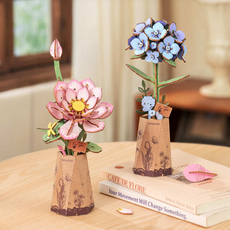 Rowood Holzblumen Bausatz Hortensie Blue Hydrangea TW141 – Ansicht 5