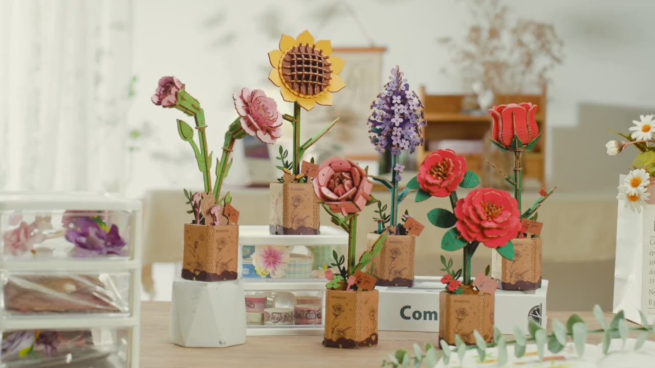 Rot – Rowood Holzblumen Bausatz Rose – Rose TW041 – Ansicht 2