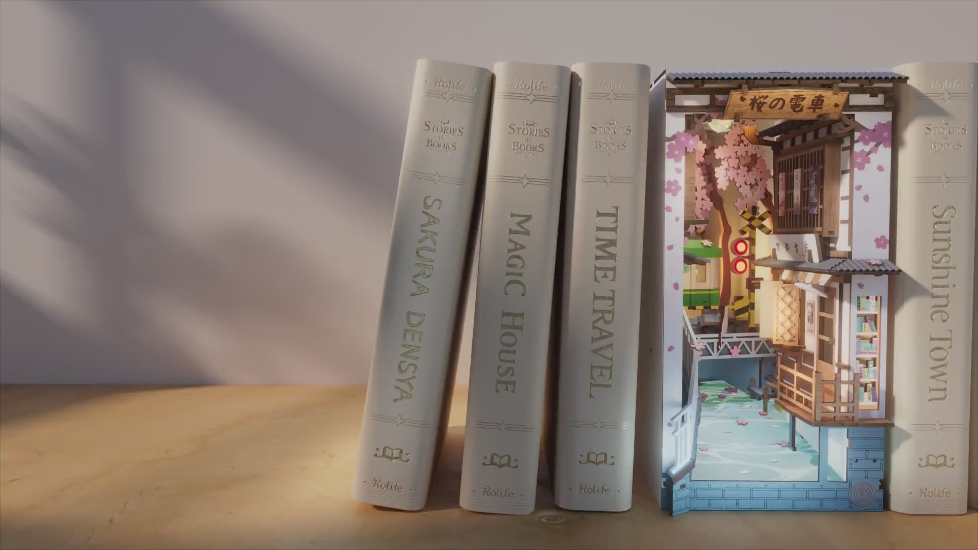 Rolife Book Nook Bausatz Kirschblütenzug – Sakura Densya TGB01-B – Video 1