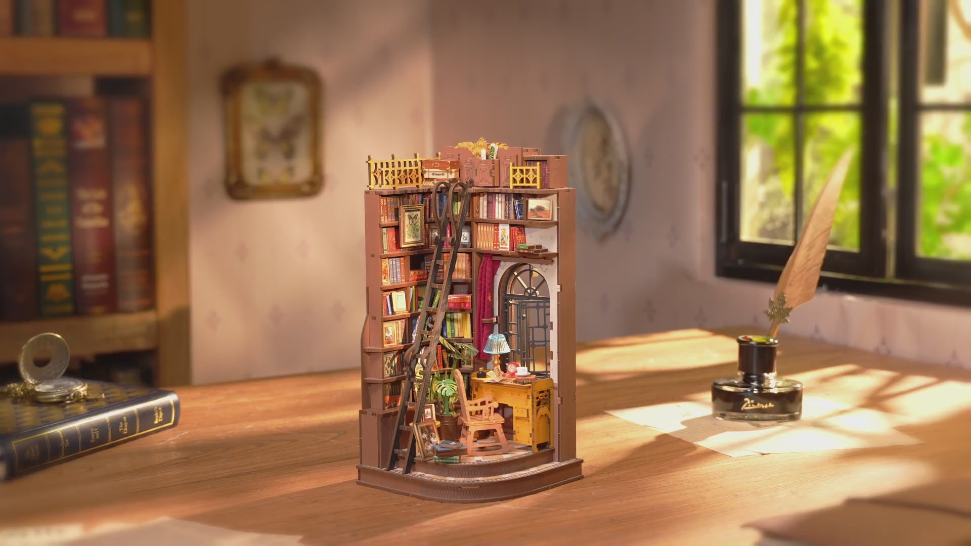 Rolife Book Nook Bausatz Silent Corner Study TGE02 – Video 1