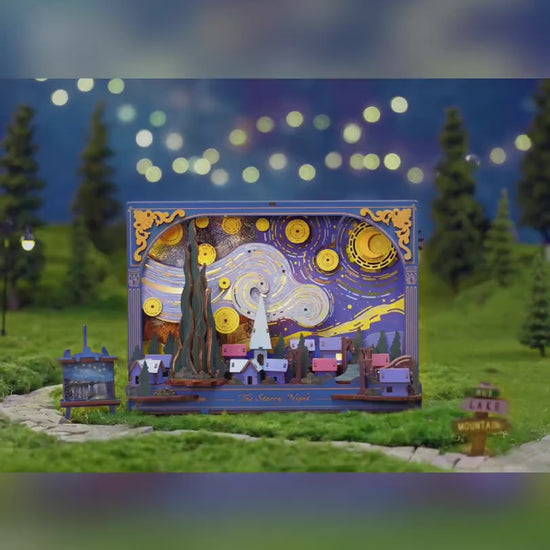 Rowood Holz Wandbild Bausatz Sternennacht – The Starry Night TH003 – Video 1