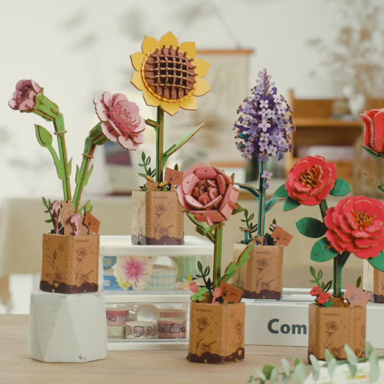 Rot – Rowood Holzblumen Bausatz Nelke – Carnation TW051-B – Ansicht 2