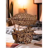3D Holzpuzzle mechanisch: Air Vehicle von ROKR mit Wickelmechanismus