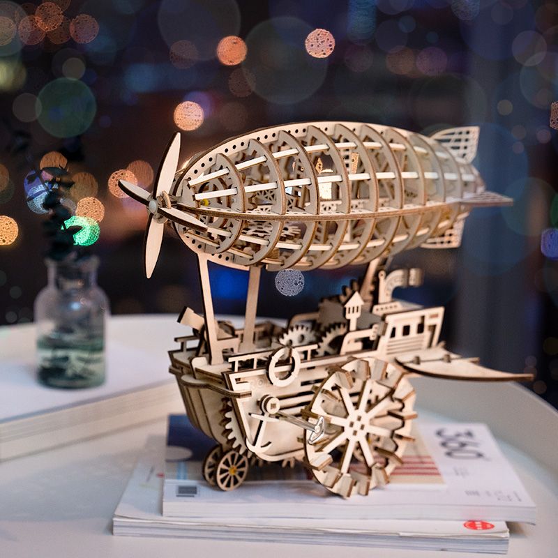 3D Holzpuzzle für Erwachsene: Air Vehicle Bausatz ohne Kleber