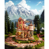 Dream Gift Factory 3D Holzpuzzle mit leuchtendem Kamin und warmer LED-Beleuchtung