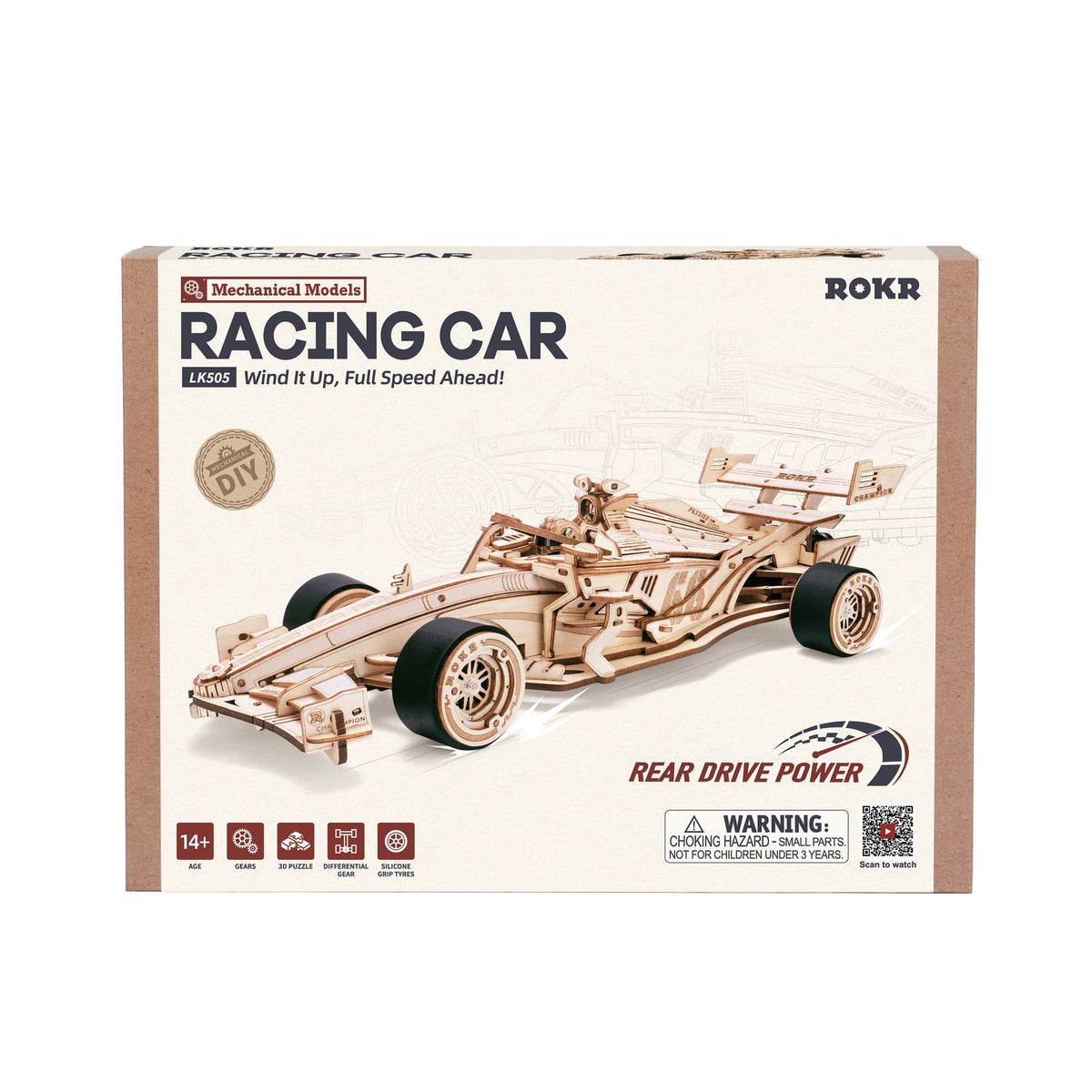 ROKR 3D Holzpuzzle Rennwagen LK505 als Geschenk für Motorsport-Fans