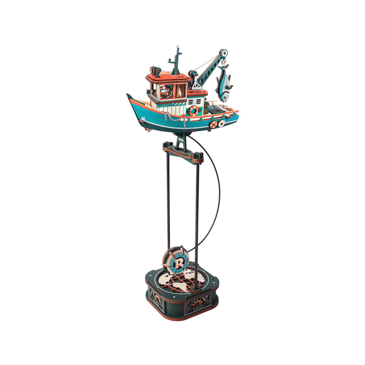 ROKR 3D Holzpuzzle Fischerboot Lucky Trawler MCD08 fertig aufgebaut
