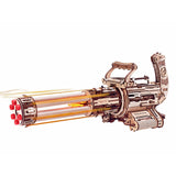 ROKR 3D Holzpuzzle Gatling-Modell Rotating Barrel Machine Gun LQA01 fertig aufgebaut