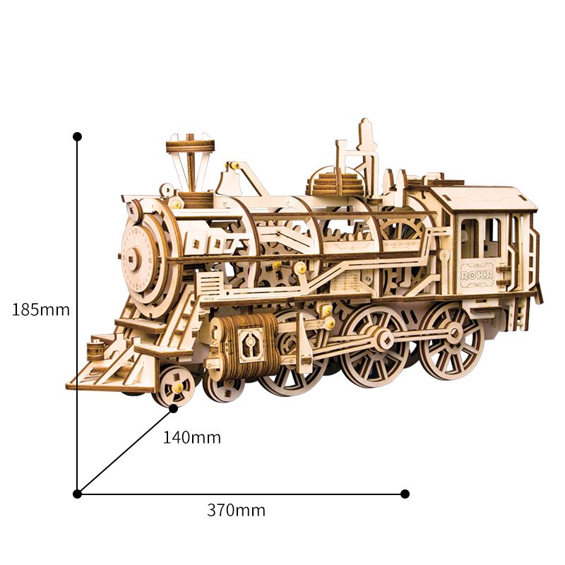 ROKR LK701 Lokomotive mit Zahnrädern und Antriebsstangen aus Holz