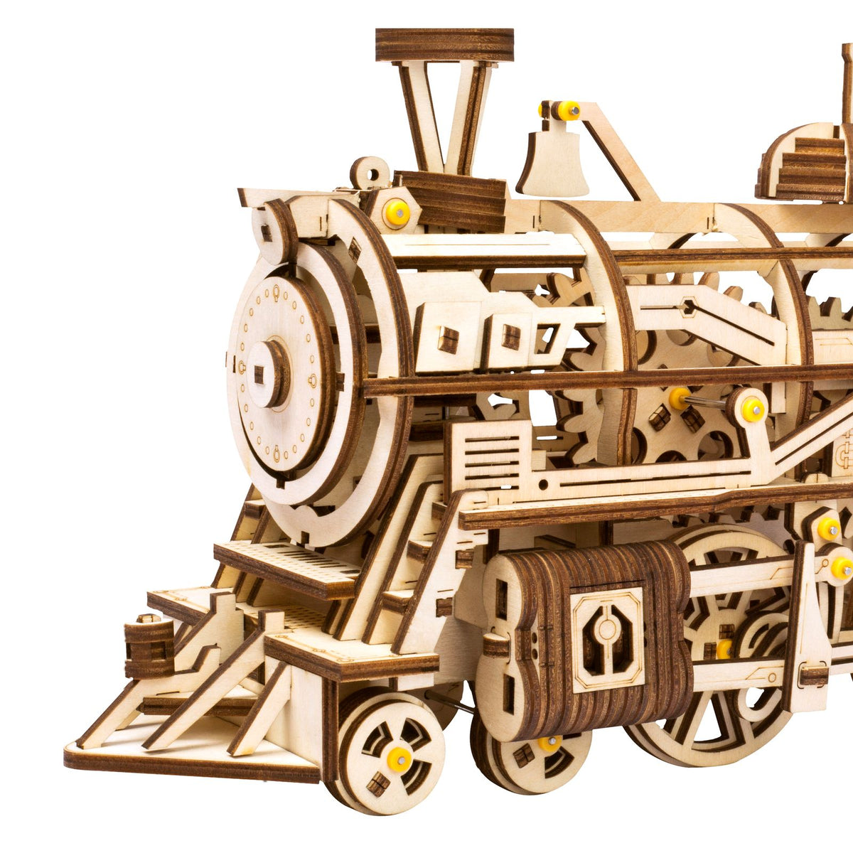 Drehender Schornstein der ROKR Lokomotive LK701 Nahaufnahme