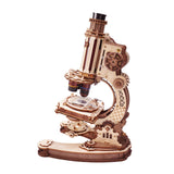 ROKR 3D Holzpuzzle Mikroskop ST005 im Steampunk-Stil, fertig aufgebaut