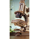 Steampunk Mikroskop ROKR ST005 Seitenansicht mit Einstellknopf