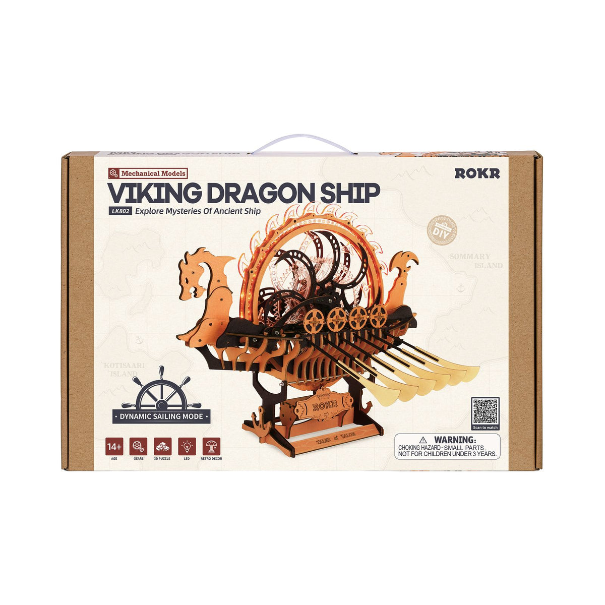 Viking Dragon Ship von ROKR als Dekoration im Regal, ein Geschenkidee-Modell zu Weihnachten