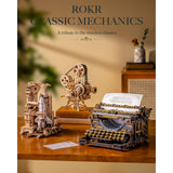 Klassik – Farbband und filigrane Details am 3D Holzpuzzle Mechanical Typewriter