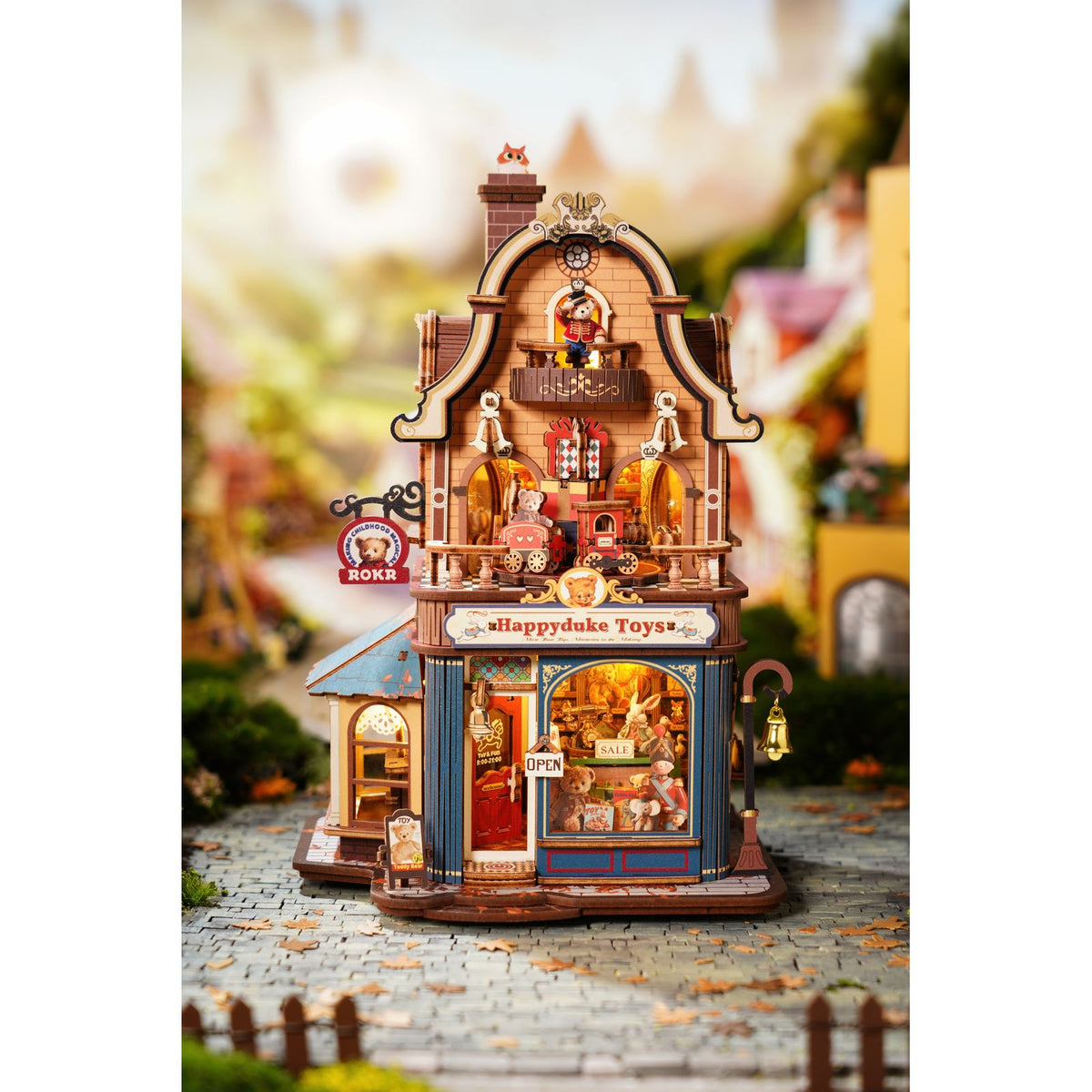 Teddybären und Retro-Spielzeug im Happyduke Toys Miniatur-Bausatz