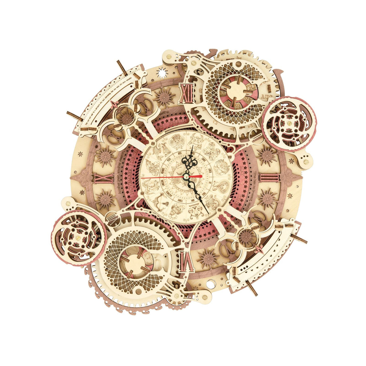 3D Holzpuzzle Uhr ROKR Zodiac Wall Clock LC601 – fertig aufgebaute Sternzeichen-Wanduhr