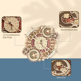Uhr Bausatz aus Holz ROKR Zodiac Wall Clock – Frontansicht mit Tierkreiszeichen