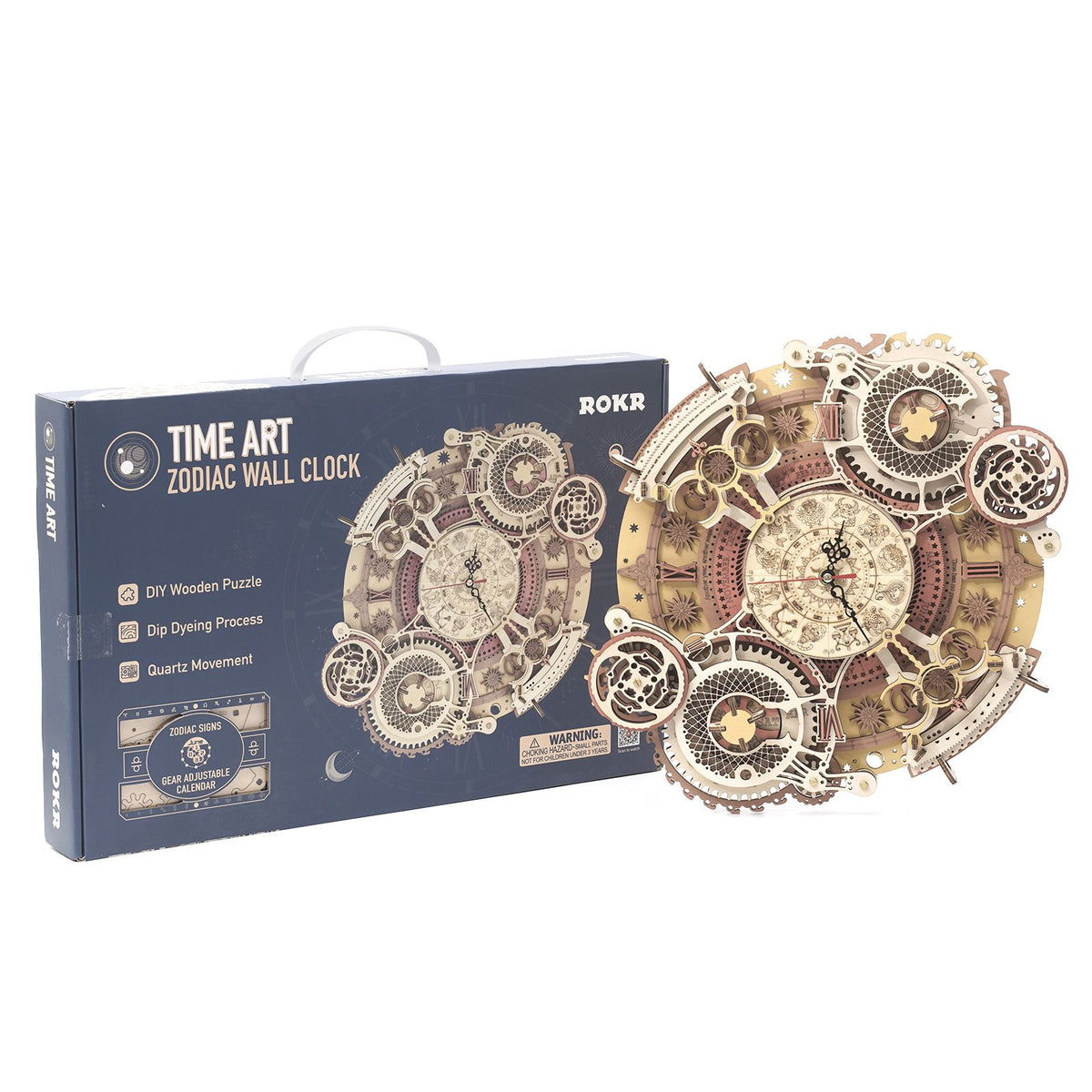 ROKR 3D Puzzle Uhr Zodiac Wall Clock – Kalenderanzeige für Datum, Monat und Sternzeichen