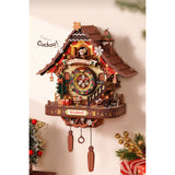 ROKR Holzpuzzle Uhr mit Weihnachtszwerg und Spruch „Each hour holds a wonder“