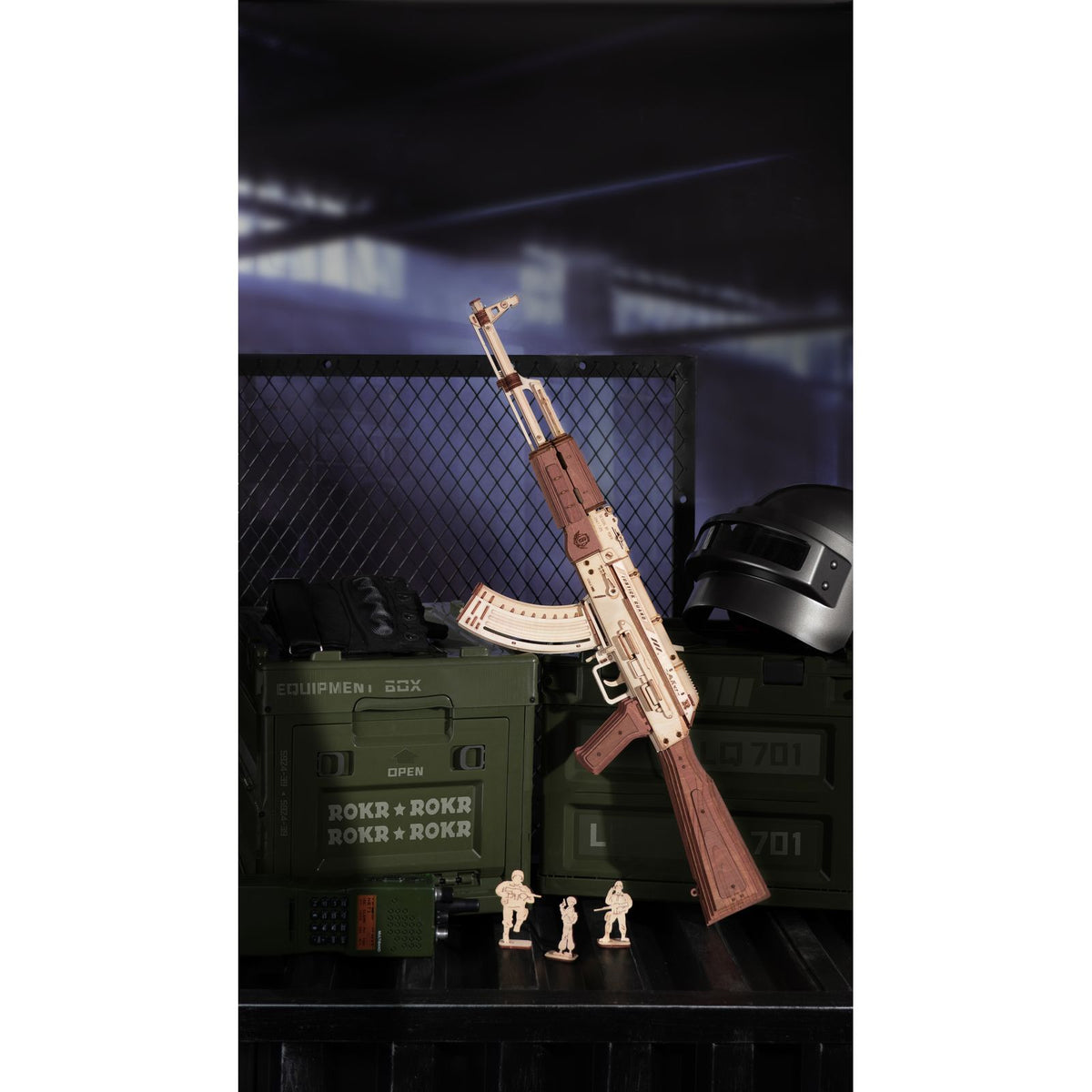 AK-47 3D Holzpuzzle von ROKR als Holzbausatz zum Selberbauen