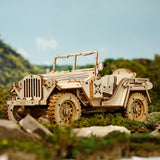ROKR 3D Holzpuzzle Fahrzeug Jeep im Maßstab 1:18, Seitenansicht