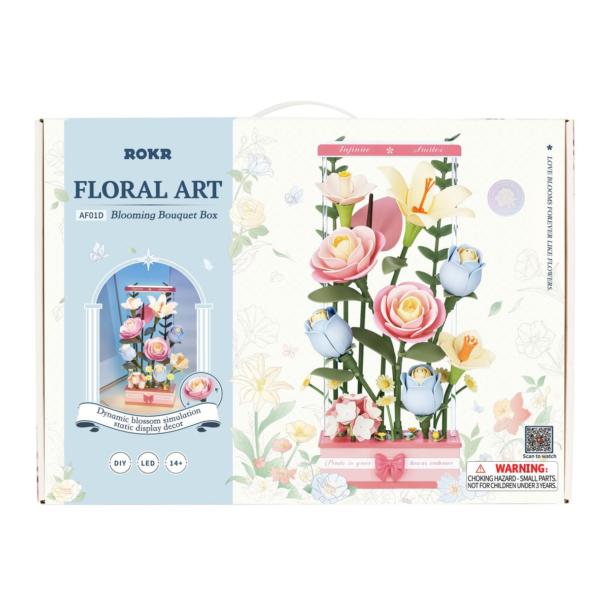 3D Puzzle Blumen für Erwachsene: ROKR Blooming Bouquet Box mit 263 Teilen