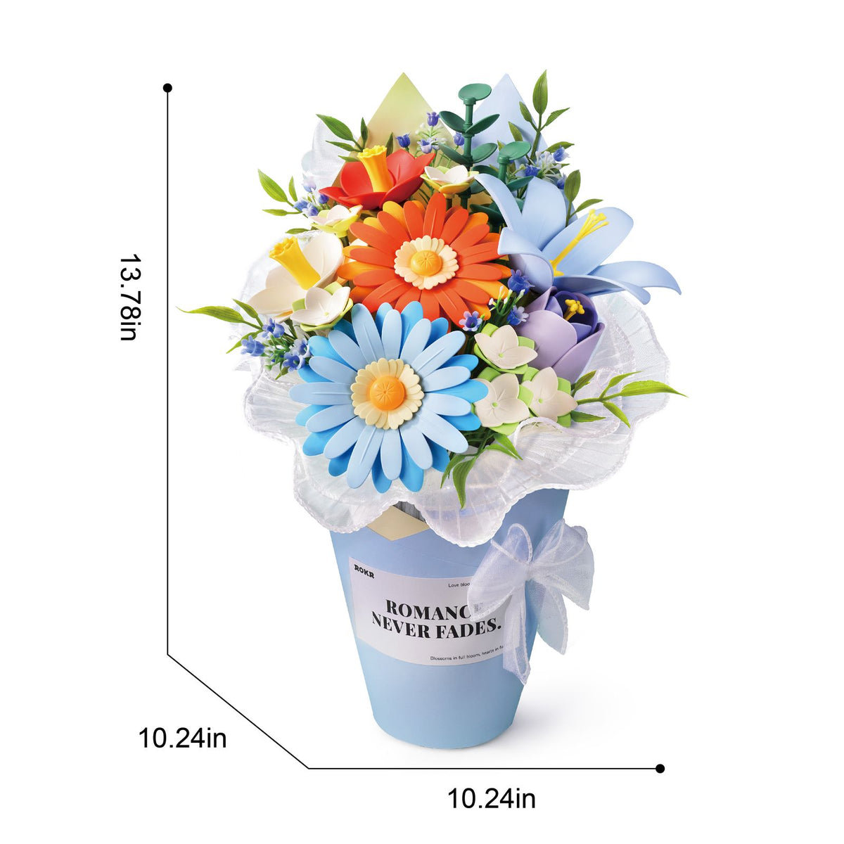 Spitzen-Schleife und Spitzendeckchen am ROKR Blumenstrauß zum Selberbauen