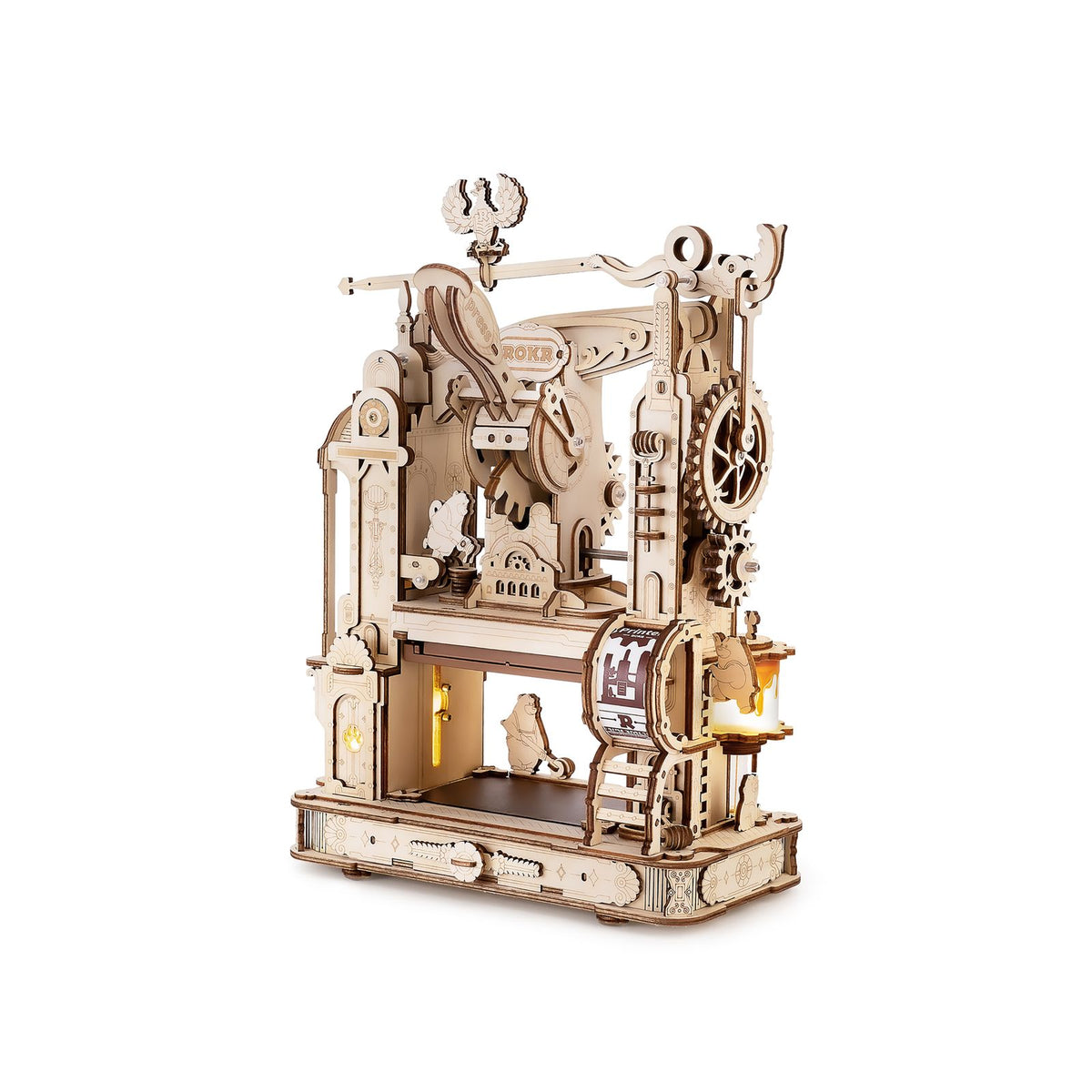 ROKR Classic Printing Press LK602 – mechanisches 3D Holzpuzzle als fertige Druckerpresse