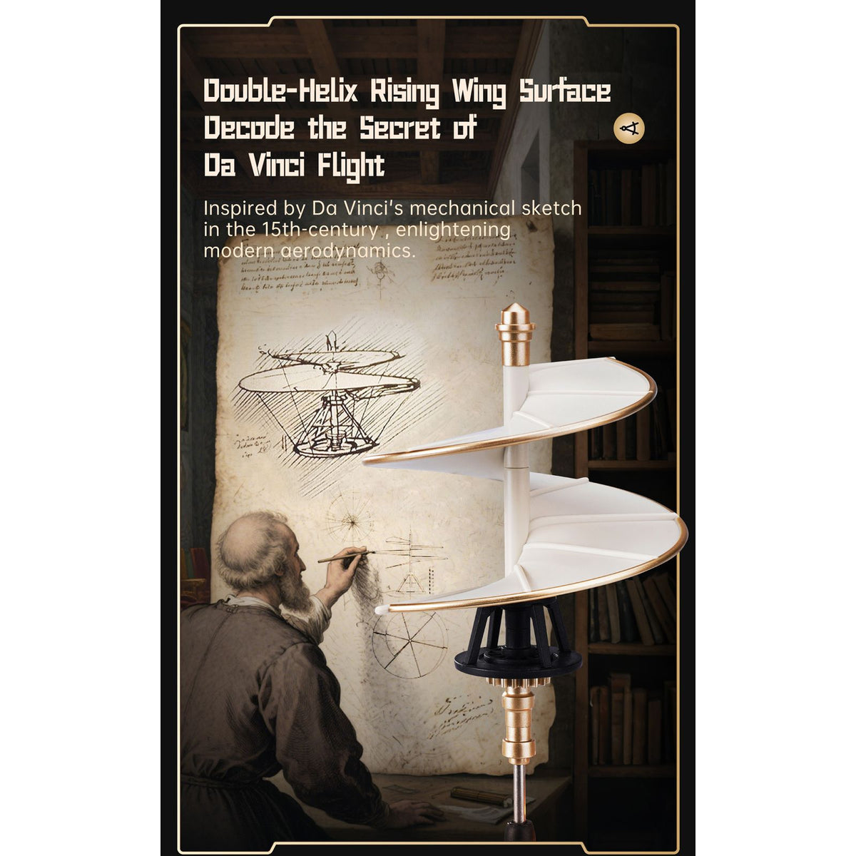 Steampunk Helikopter Bausatz von ROKR mit simuliertem Dampf