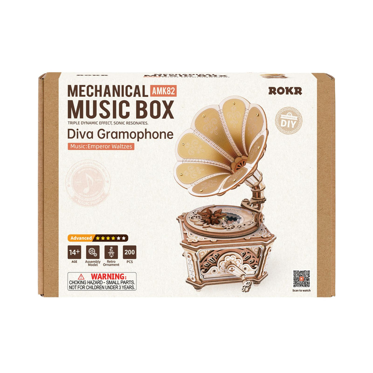 Diva Gramophone Holzmodell als Retro-Dekoration auf dem Regal