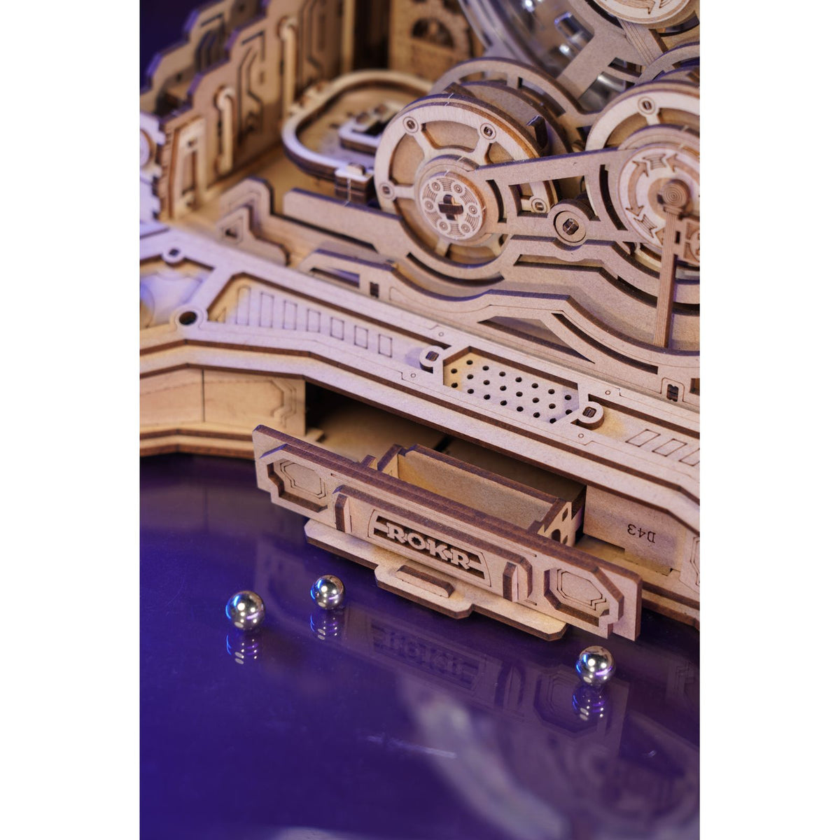 High-Speed-Auswurfkammer am 3D Holzpuzzle Gear Ball Challenge