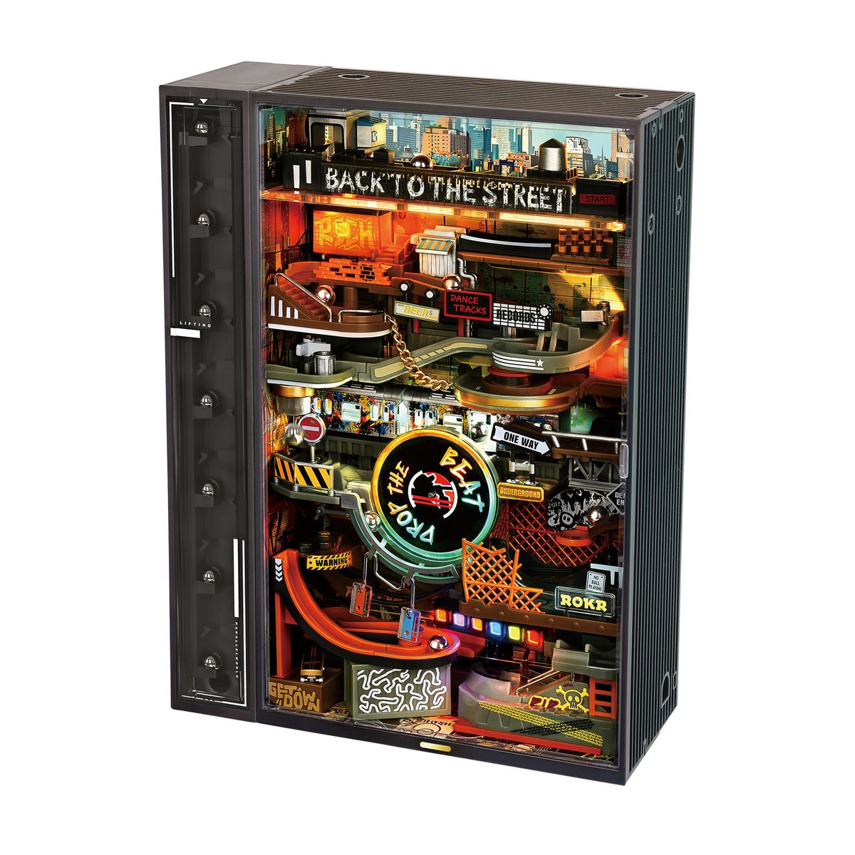 ROKR Hip Hop Street Murmelbahn MR03S als 3D Holzpuzzle fertig aufgebaut