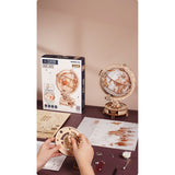 Winkelmesser mit Lupe am ROKR Holzpuzzle Globus Luminous Globe