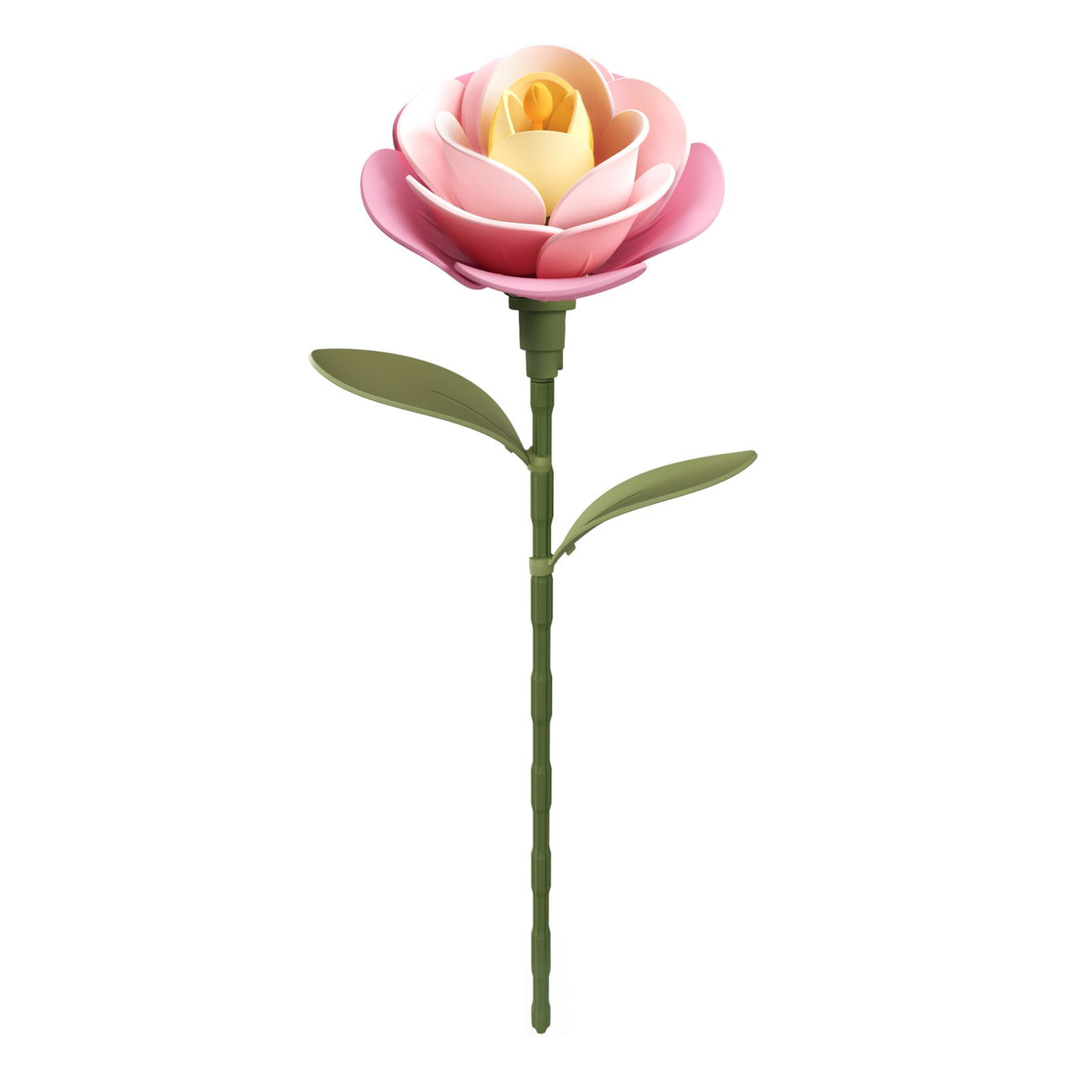 Rosa – ROKR Kamelie Bausatz AD011 – fertig gebaute Blume aus der Floral Art Serie