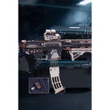 Wahlschalter SAFE, SINGLE und BURST am ROKR M416 Carbine Holzmodell
