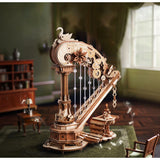 Magic Harp Spieluhr Mechanik: Fuß und Hals drehen sich gegeneinander